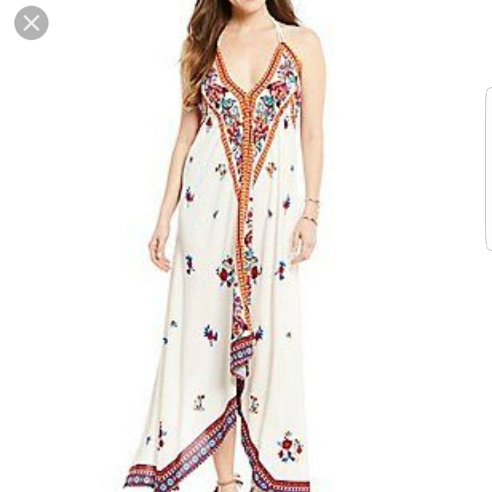 TRADED Floral Border Sharkbite Dress - Picture 1 of 3